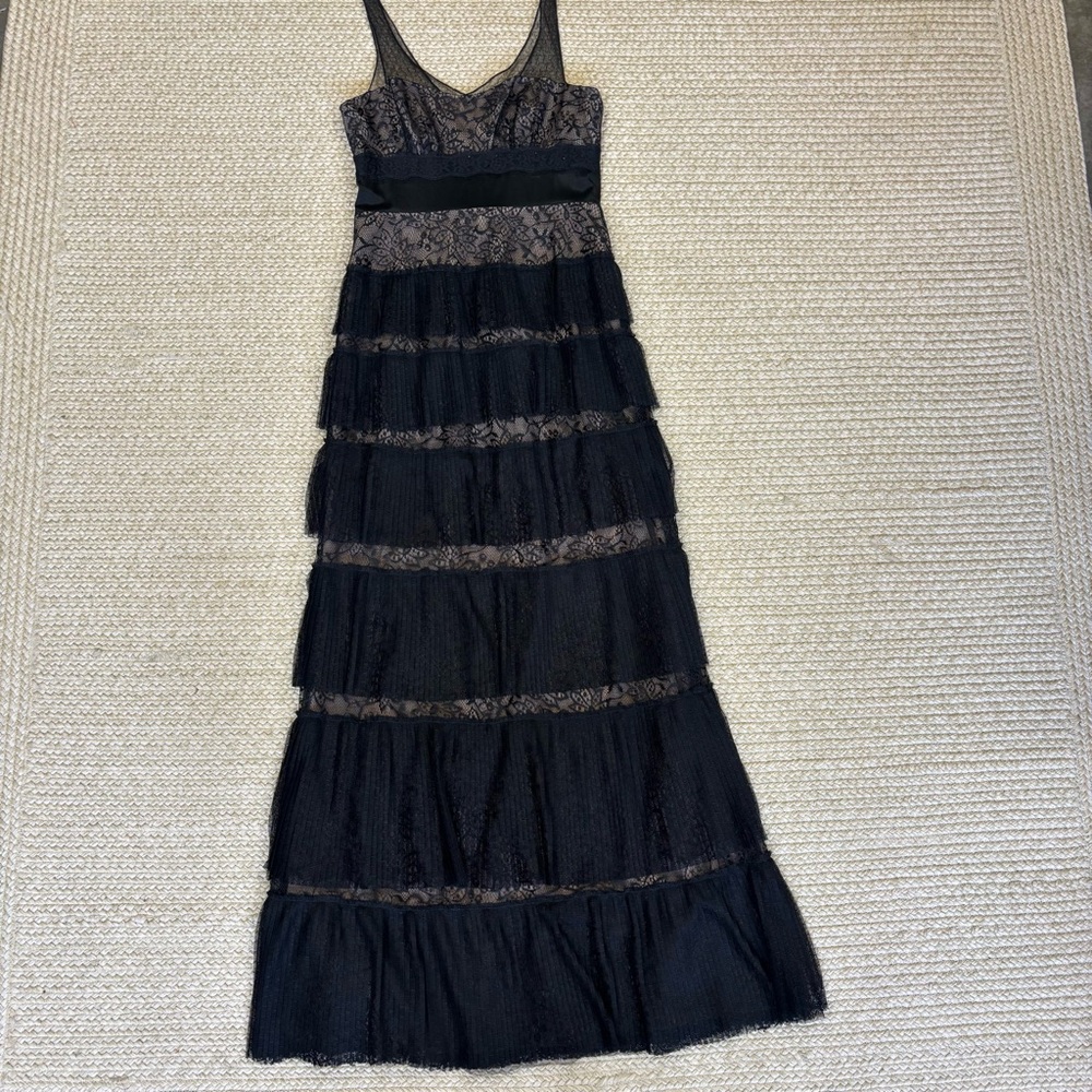 BCBGMaxAzria Black Lace Maxi Dress